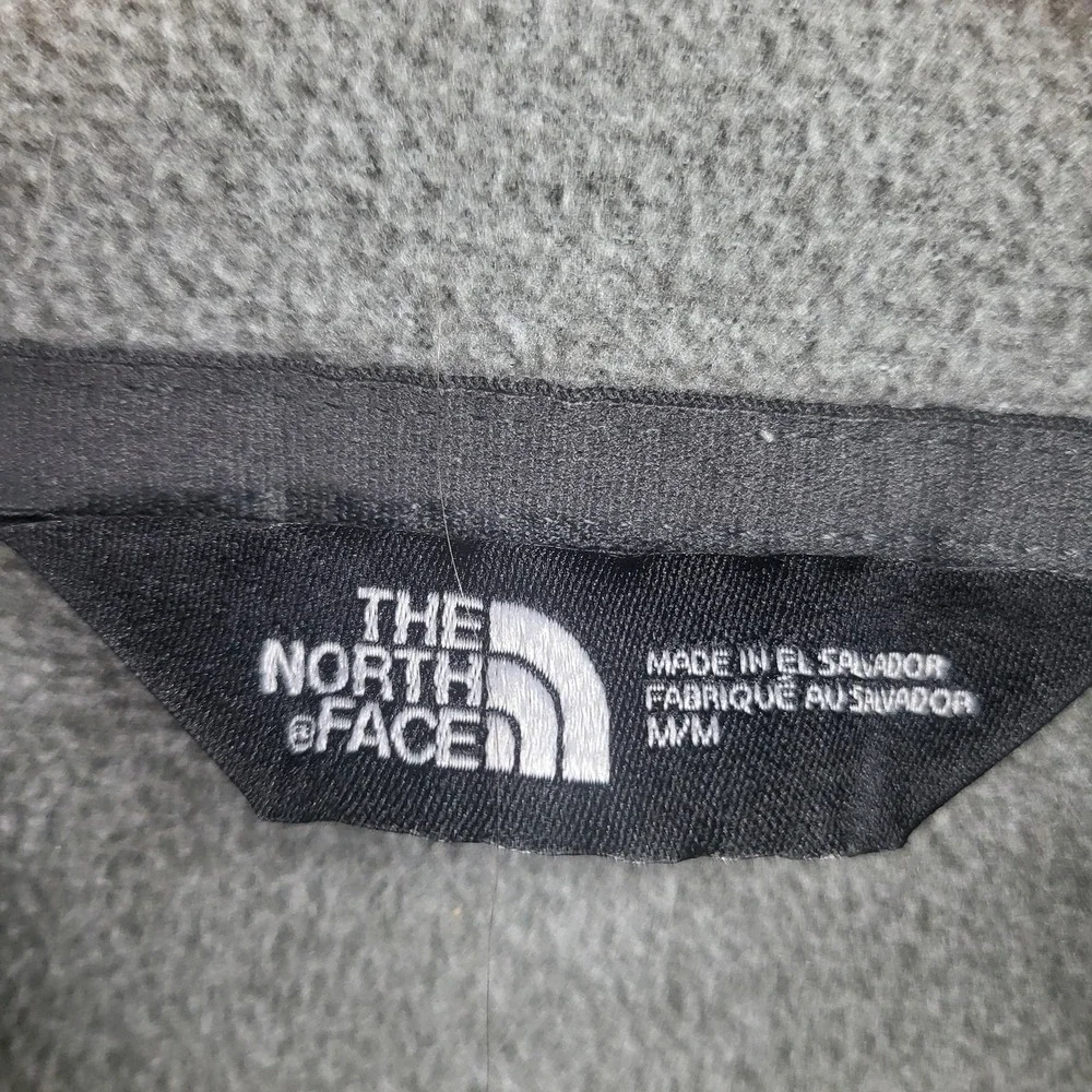 The North Face Fleece Sweater Mens Medium Gray Half Zip‎ Pullover LG Logo Warm